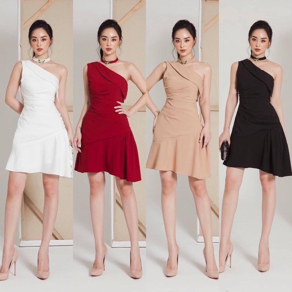 Đầm dự tiệc ôm body lệch xéo bên nhiều màu siêu sang trọng [KÈM ẢNH THẬT]