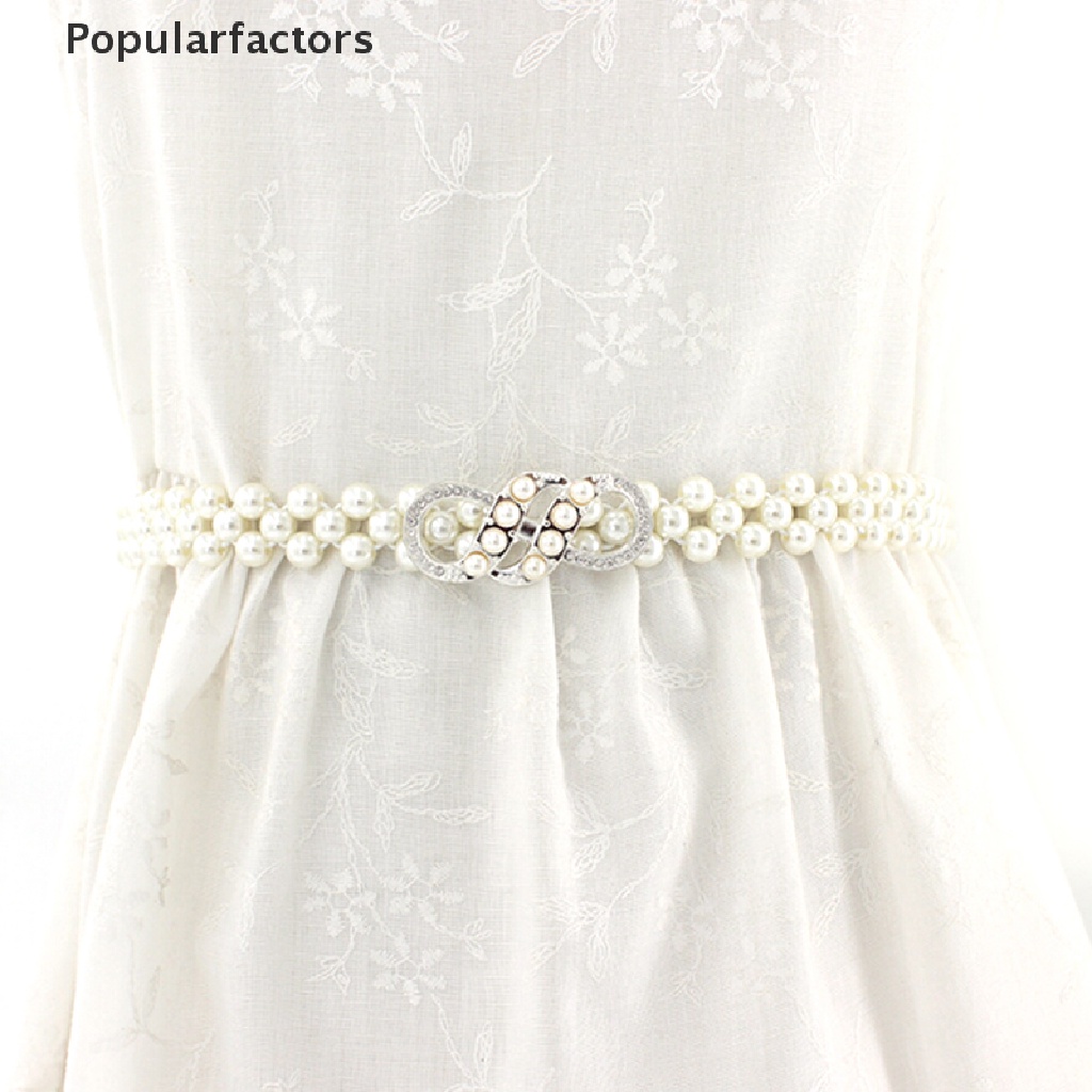 Thắt Lưng Co Giãn Đính Ngọc Trai Thanh Lịch Thời Trang Dành Cho Nữ