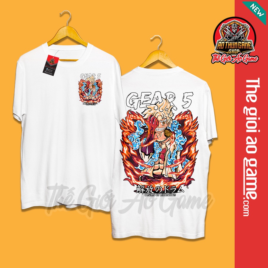 Áo thun One Piece Luffy Gear 5 Nika Thức Tỉnh Trái Ác Quỷ Zoan Thần Thoại, áo phông One Piece Luffy T20 T/ Thegioiaogame