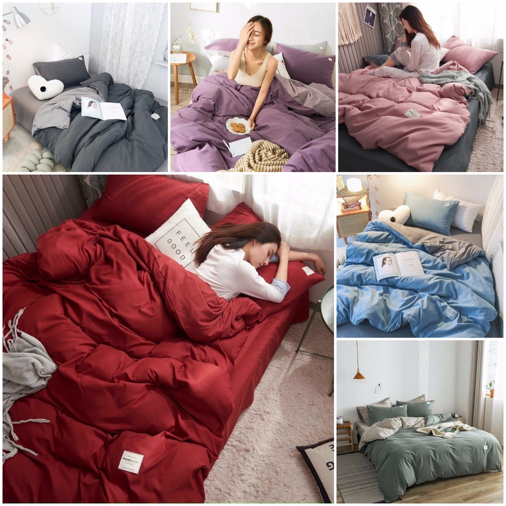 Trọn Bộ Chăn Ga Gối Cotton Màu Cao Cấp Phong Cách Hàn Quốc Đủ Kích Thước( Không Kèm Ruột) Màu ĐỎ