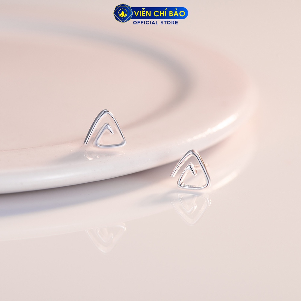 Bông tai bạc nữ xoắn tam giác cá tính chất liệu bạc 925 thời trang phụ kiện trang sức nữ Viễn Chí Bảo E030