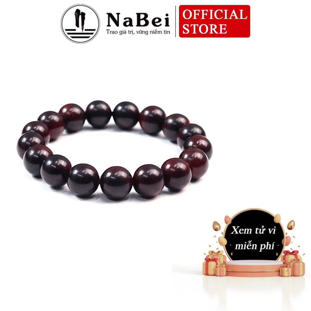 Vòng Tay Gỗ Tử Đàn Ấn Độ Tự Nhiên Phù Hợp Với Mệnh Khuyết Mộc NB08 - Phong Thuỷ NaBei Store
