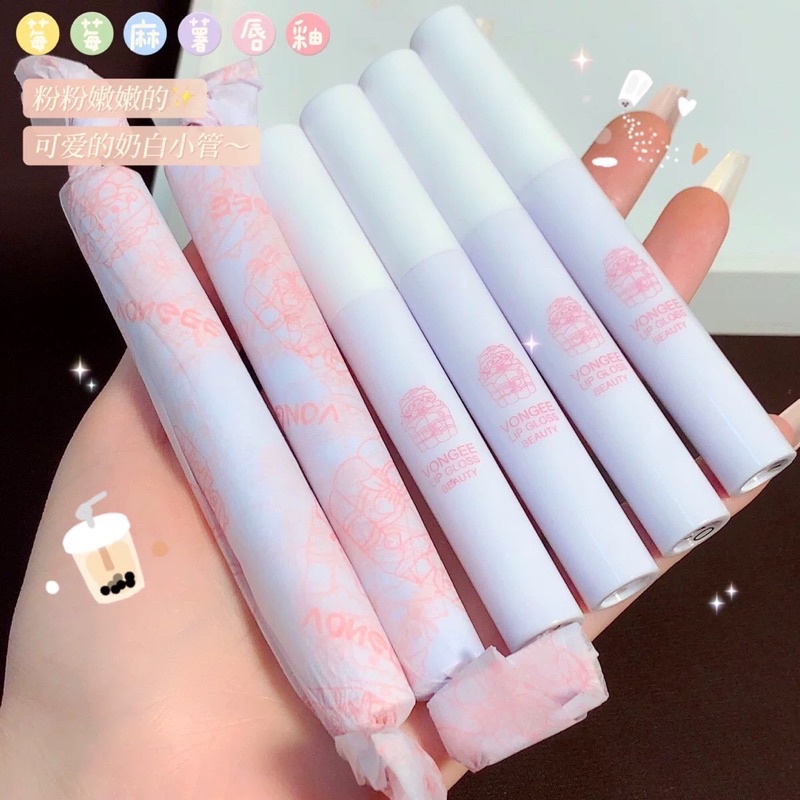 🍓VONGEE🍓Set 4 thỏi son kem lì lâu trôi nội địa trung