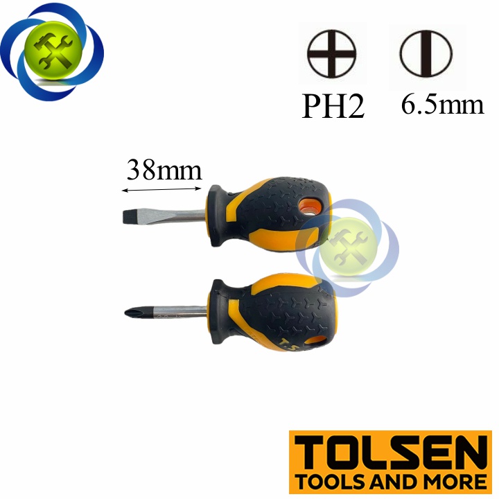 Bộ hai cây vít mini Tolsen 20181 bake và dẹp ngắn 38mm