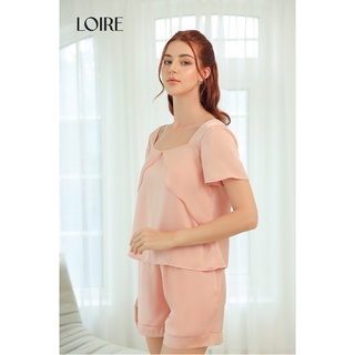 Bộ Đồ Ngủ Lụa Phối Sóng Voan Tơ Loirechic BDN40