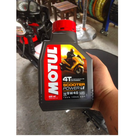 (0.8L)Dầu nhớt xe ga MOTUL SCOOTER POWER LE 5W40 0,8 lít (100% tổng hợp), Dầu nhớt xe máy MOTUL SCOOTER POWER LE