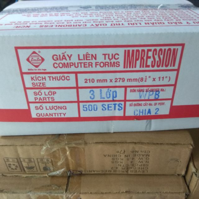 Giấy in liên tục 3 liên khổ 210 chia 2 (khổ A5).chính hãng (liên sơn) |  Shopee Việt Nam