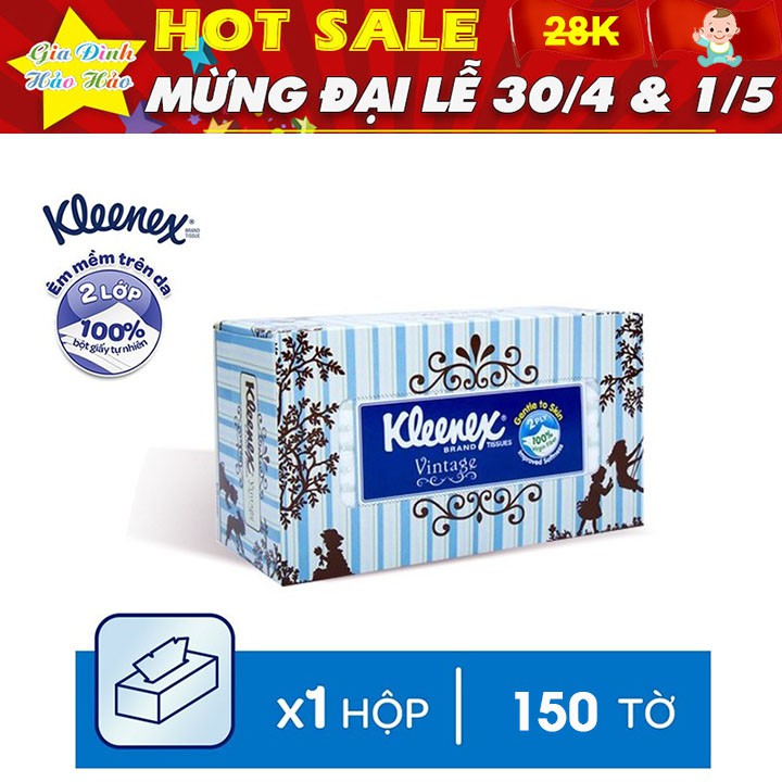 Giấy hộp đa năng Kleenex Vintage - Hộp 150 Tờ