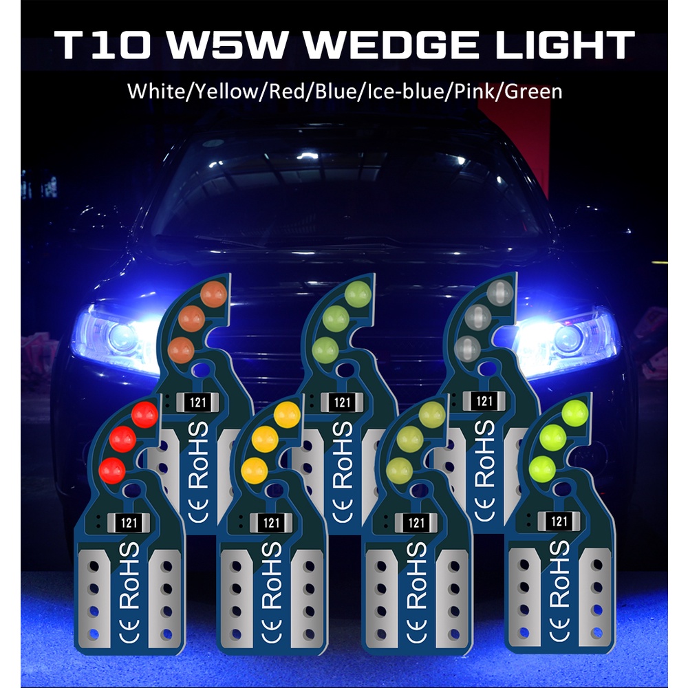 Đèn LED T10 W5W Canbus 6 SMD COB 168194501 2825 siêu sáng cho nội thất ô tô/đỗ xe đa năng