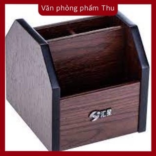 Hộp cắm bút gỗ xoay 360 độ hx-1014