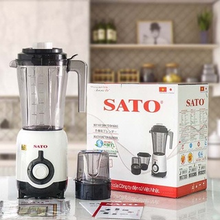 Máy xay sinh tố, máy xay đa năng SATO MX7301, 3 Cối 1.2L Công Nghệ Nhật Siêu Bền