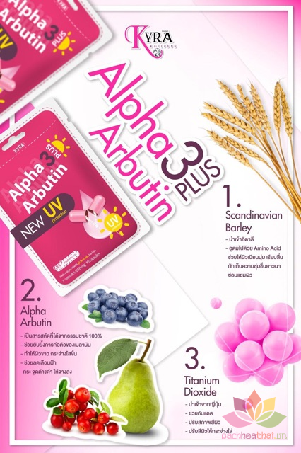 Bột ƙích Trắŉg Alpha Arbutin 3 Plus UV Thailand