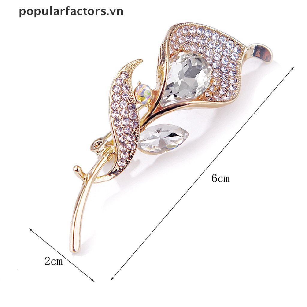 Ghim cài áo hình hoa hồng đính đá pha lê thời trang