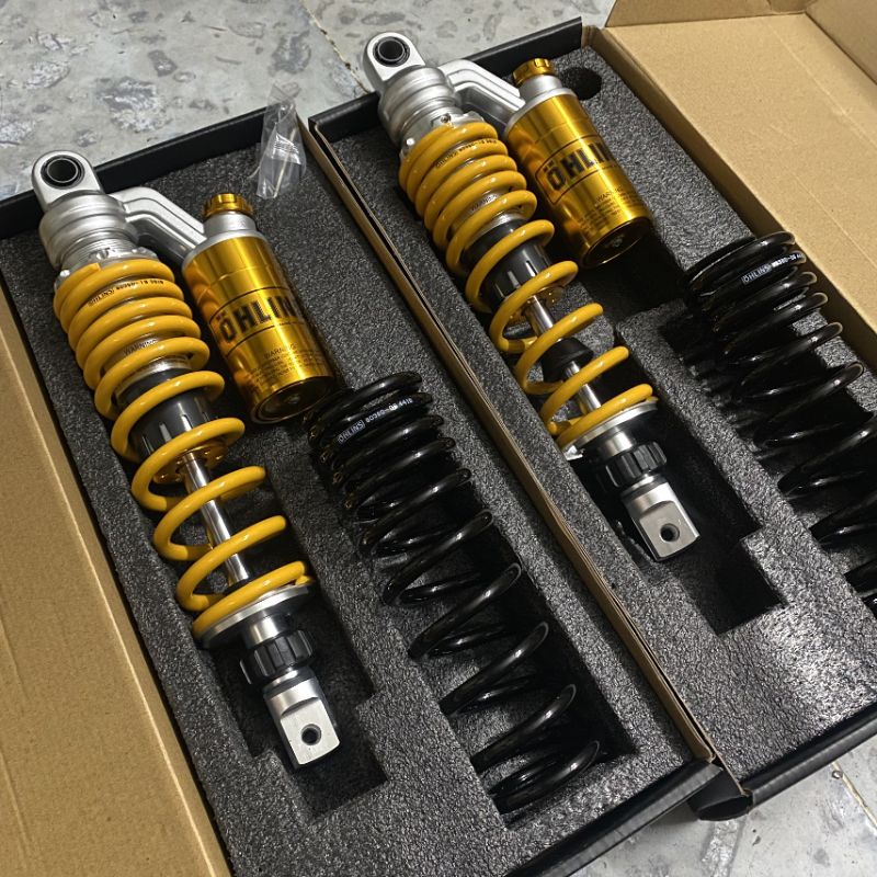 Phuộc nhún sau OHLINS bình dầu TĂNG CHỈNH THIỆT cho các xe AB  Novo 4 5 6 Impulse NVX PCX Dylan ...