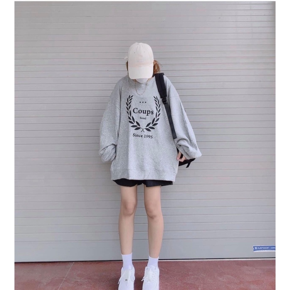 Áo Nỉ sweater hình lá 1995 ONE UNISEX Nam Nữ [FREESHIP] áo nỉ dài tay bồng,thun hoodie form rộng cá tính Ulzzang