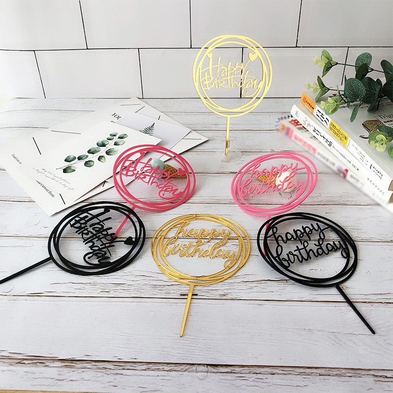 Cây cắm trang trí bánh kem sinh nhật bằng acrylic cao cấp