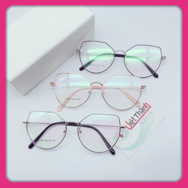 gọng kính cận kim loại mắt mèo siêu chất G1009