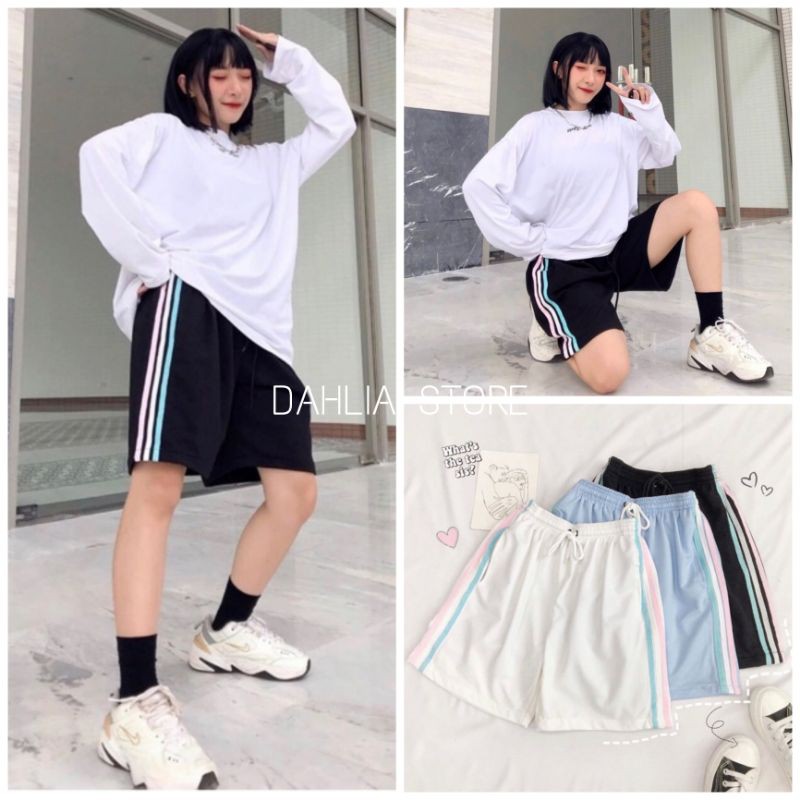 QUẦN ĐÙI 3 SỌC CẦU VỒNG CỰC XINH ❤️Short thun Rainbow siêu CUTE