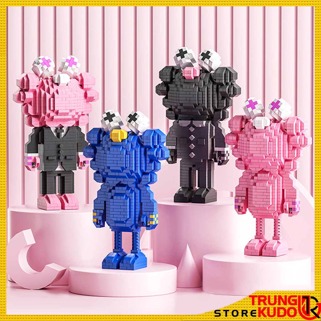 Mô hình Kaws 3D dạng Đồ chơi xếp hình Kaws 24 Mẫu làm quà tặng, đồ Decor - Lego Kaws