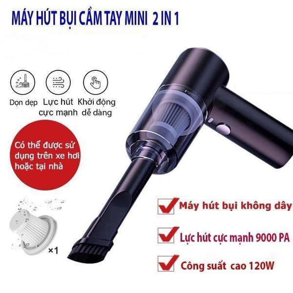 Máy hút bụi cầm tay đang năng mini 2 trong 1 siêu mạnh