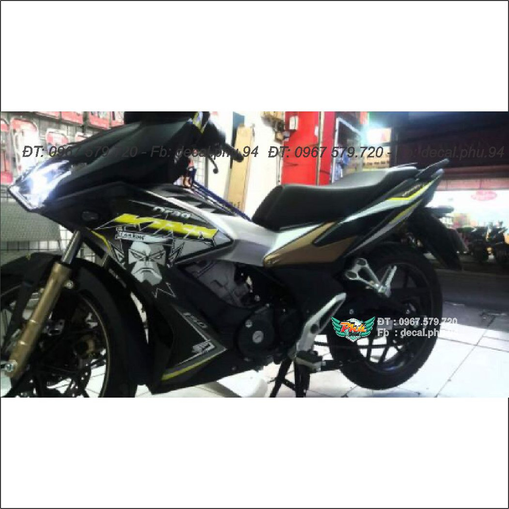 Tem Rời Winner X King Drag đen nhám (J)