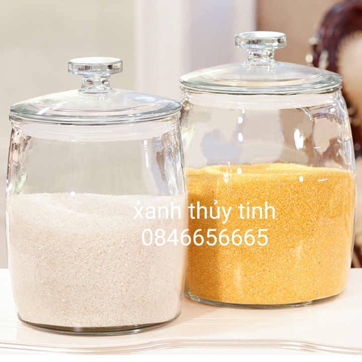 Bình thủy tinh HD12 ngâm hoa quả, ngâm sâm, muối dưa, muối cà, trưng bày - Dung tích 9,6 lít