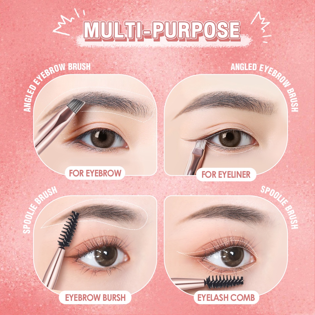 Cọ kẻ mày/đánh phấn mắt PINKFLASH 2 đầu chuyên nghiệp đa năng