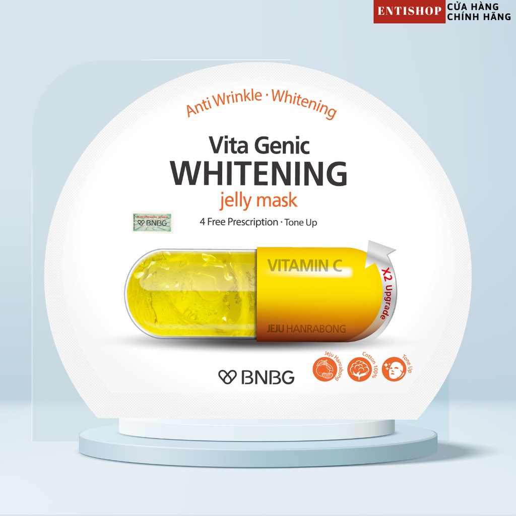 Mặt Nạ Giấy BNBG Dưỡng Da Trắng Sáng và Đều Màu Da Vita Genic Whitening Jelly Mask (Vitamin C) 30ml