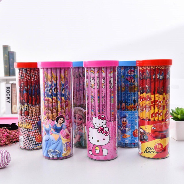 [Sale toàn shop] Hộp 50 bút chì disney công chúa cho bé.