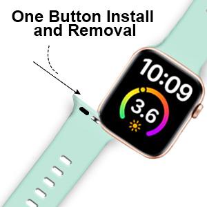 Dây đeo cao su mềm thay thế thích hợp cho đồng hồ Apple 44mm 40mm 42mm 38mm Series 6 Se 5 4