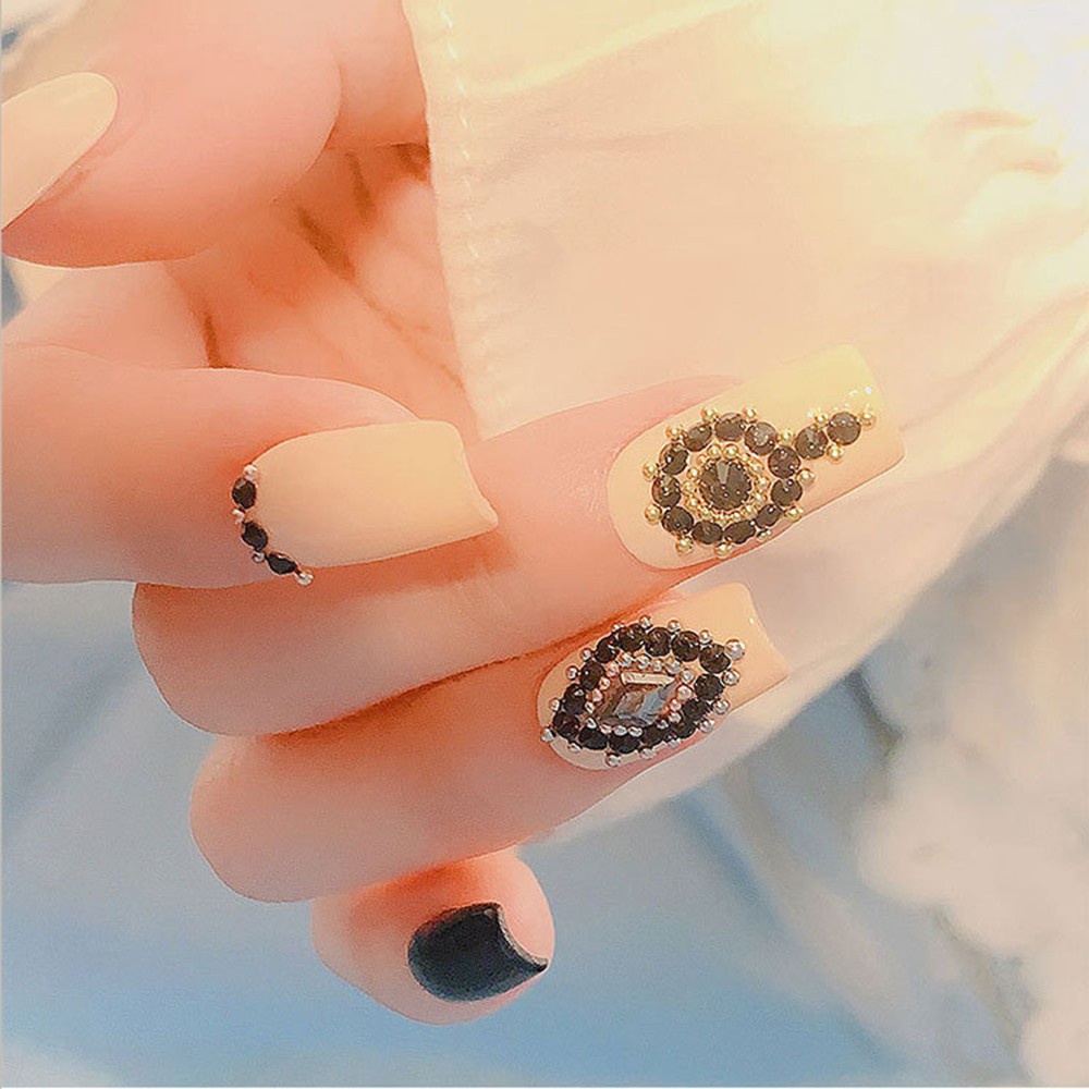 [Hàng mới về] Hộp hạt phụ kiện bằng kim loại 3D màu trơn sang trọng trang trí móng tay nghệ thuật chất lượng cao