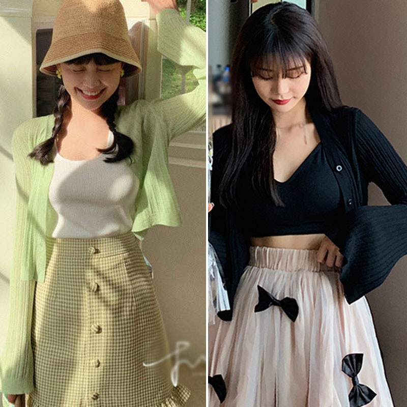 Áo khoác cardigan tay ống loe siêu nhẹ chống nắng phong cách hợp thời trang cho nữ | BigBuy360 - bigbuy360.vn