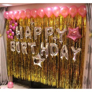 combo 2 rèm vàng trang trí party