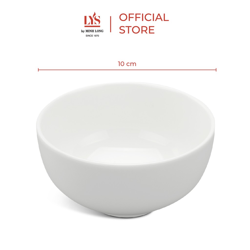 Set 10 chén cơm Minh Long Gourmet Ly's 10cm màu trắng ngà siêu cứng