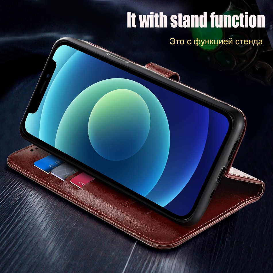 Ốp lưng iPhone 12 Pro Max Soft PU Leather Flip Case With Card Stand Holder Apple iPhone 12 pro