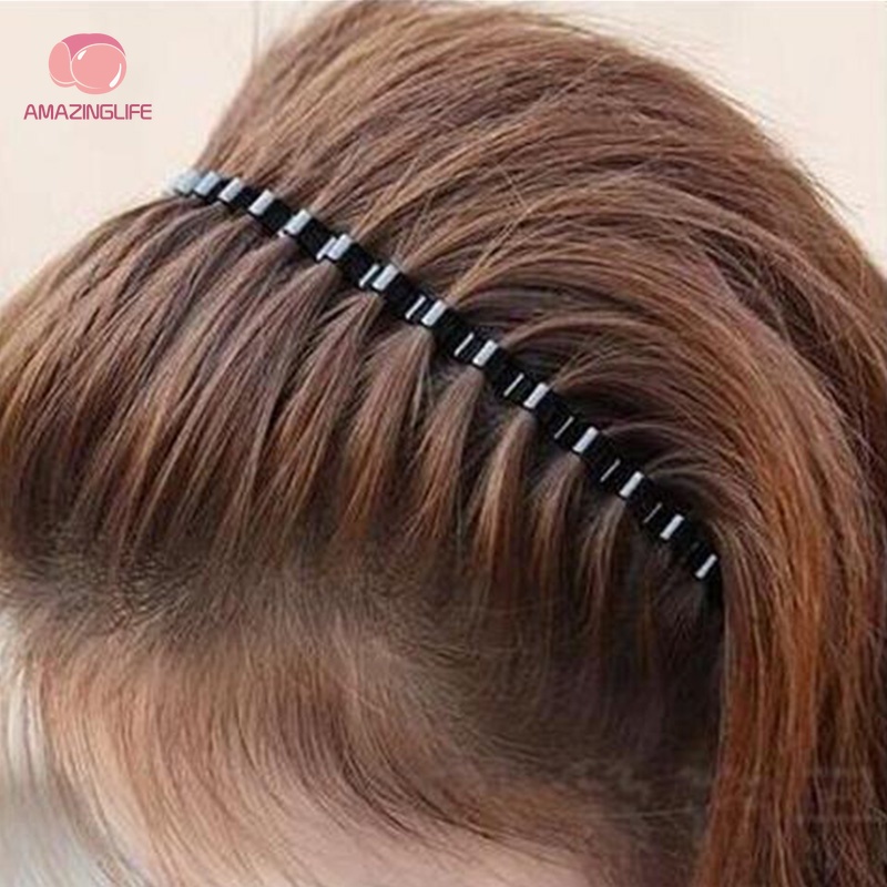 Băng Đô Cài Tóc Kim Loại Chống Trượt Màu Đen Đơn Giản Thời Trang Cho Nam Và Nữ