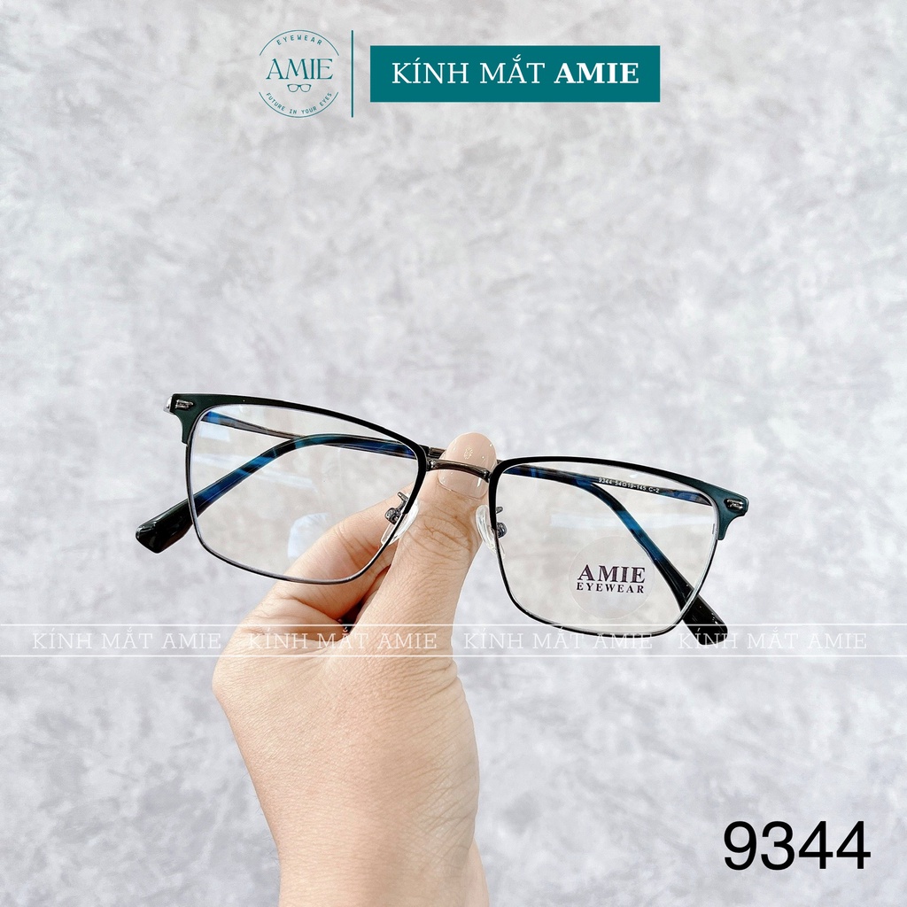 Gọng kính cận nam AMIE Eyewear mắt kính vuông gọng kim loại chắc chắn phụ kiện thời trang 9344