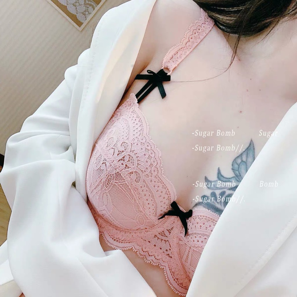 Set Bộ Đồ Lót Nữ LOLI10 Ren Không Mút, Áo Bra Nữ Trang Trí Đính Nơ Đen Kiểu Dáng Dễ Thương, Cute | BigBuy360 - bigbuy360.vn