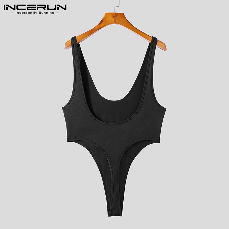 Jumpsuit INCERUN không tay màu trơn co giãn thời trang quyến rũ cho nữ