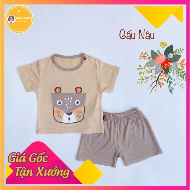 Bộ Cộc Tay Kwoo Cho Bé Trai Gái Chất Cotton Loại 1, Áo Thun Lạnh Thấm Hút Mồ Hôi, Siêu Mịn, Siêu Mát