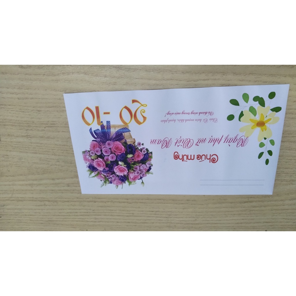Phong bì 20 - 10 dùng để tặng quà ngày phụ nữ vIệt Nam. Mẫu ngẫu nhiên