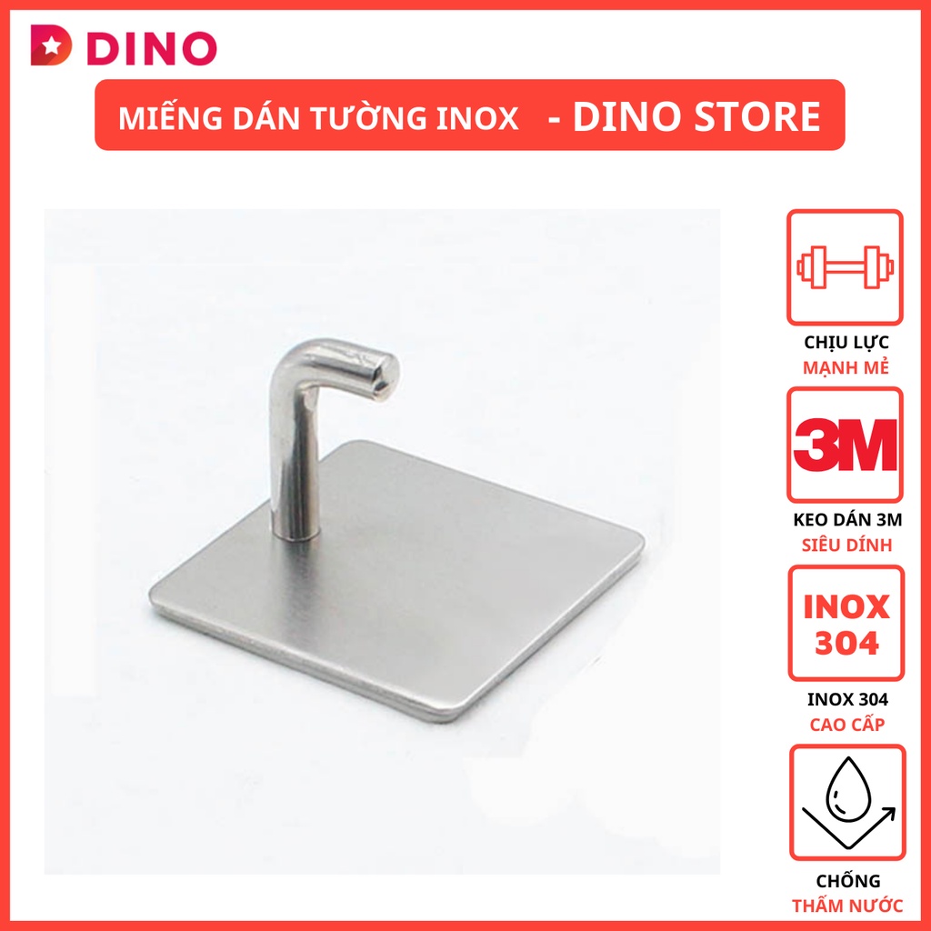 Móc dán tường Inox 304 cao cấp - Kèm keo dán 3M - Treo Khăn tắm, quần áo, đồ dùng nhà bếp, nhà tắm