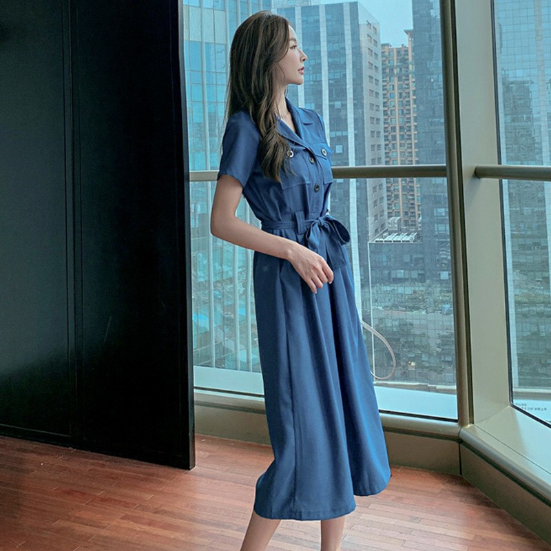 Jumpsuit oversized cỡ đại che bụng giấu dáng thanh lịch phong cách Anh Ullzang Hàn Quốc bigsize đi làm áo liền quần