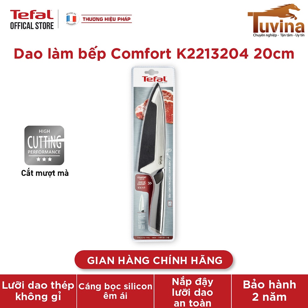 Bộ Dao Cao Cấp Tefal Comfort 9cm, 20cm, 15cm và 12cm - Hàng Chính Hãng