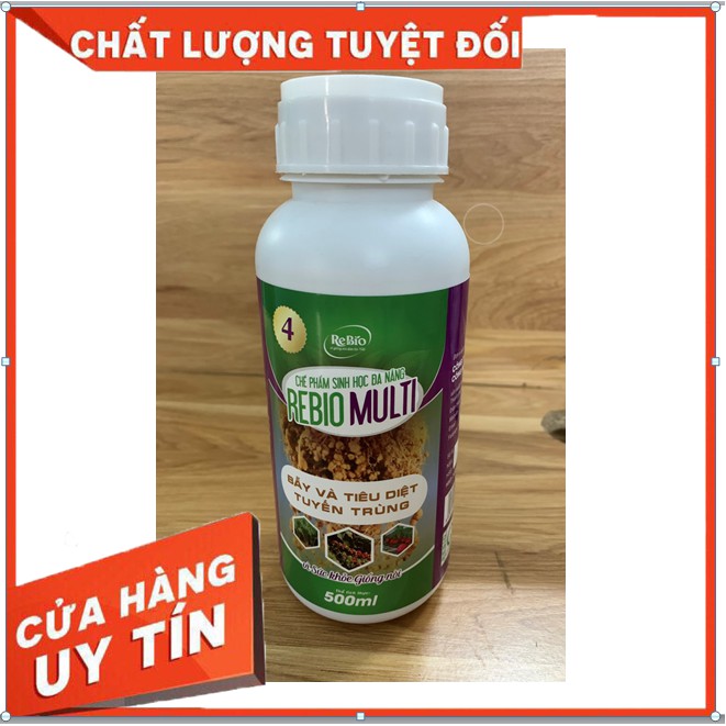 REBIO MULTI 4 - 500ml Đặc trị tuyến trùng hại rễ cây. Sử dụng cho cây ăn quả, cây có múi, cây hoa...