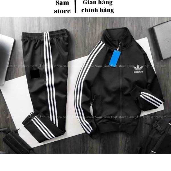 Bộ thể thao nam adidas cao cấp 3 sọc mặc mùa hè nữ das thun poly