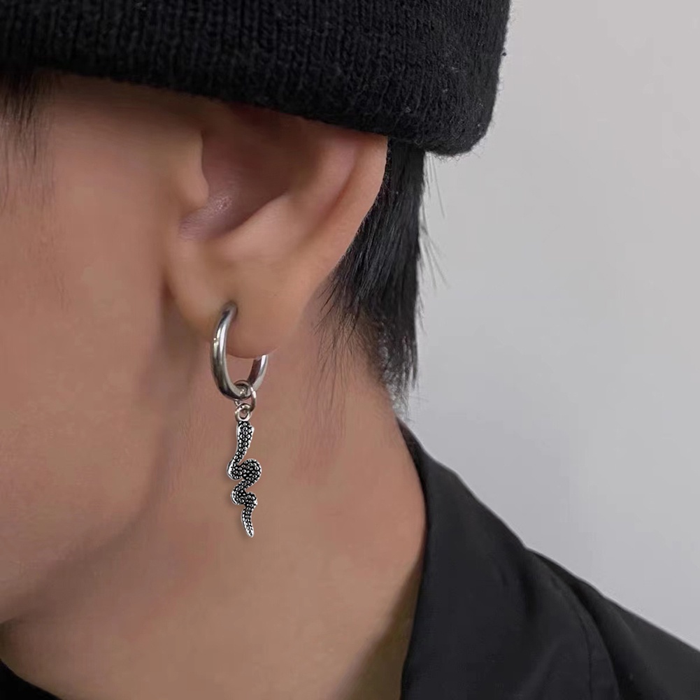 Khuyên Tai Hình Rắn Bằng Thép Không Gỉ Thời Trang Cá Tính Chất Lượng Cao Cho Nam Và Nữ