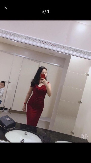 Váy body đỏ nhũ cổ đổ V1139 - DVC phân phối chính thức (Kèm ảnh thật trải sàn do shop tự chụp) | BigBuy360 - bigbuy360.vn