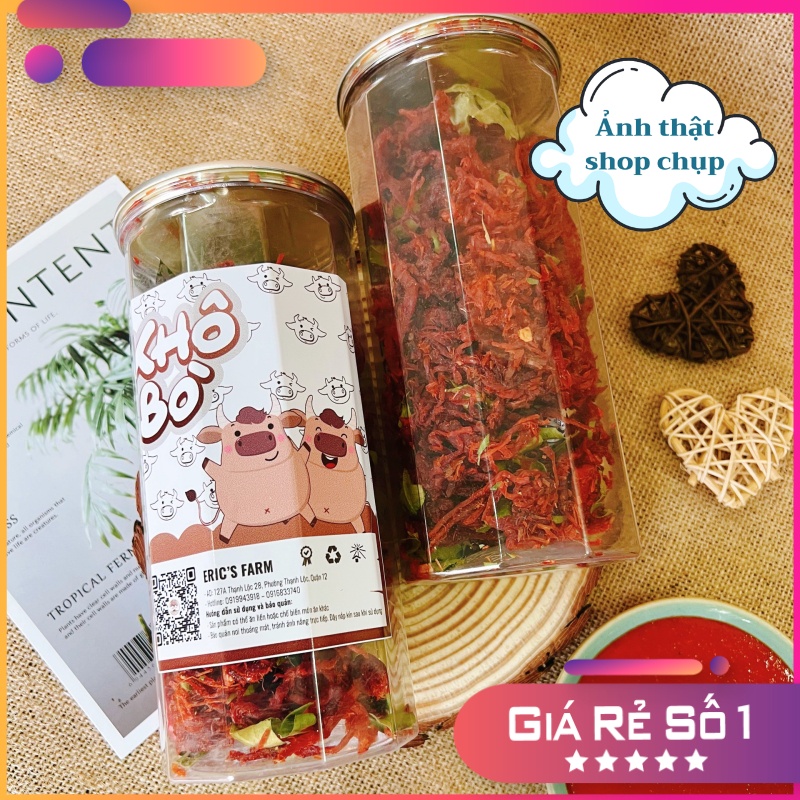 Khô bò sợi lá chanh Eric's Food 300g, sợi dài, thấm vị, ăn vặt Sài Gòn giá rẻ
