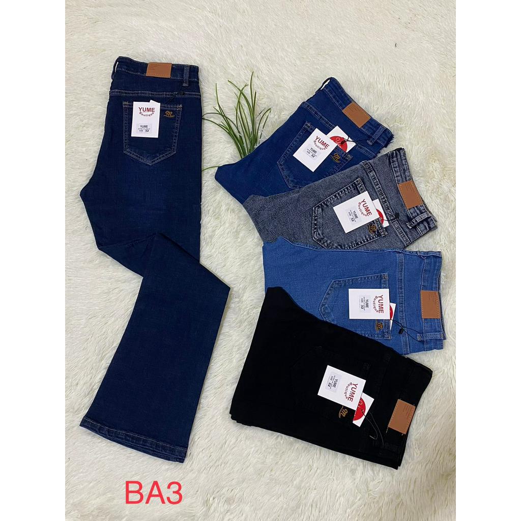 Quần dài jean BASS lưng cao thương Hiệu YUME  Vải dày và co giãn